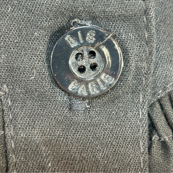 Vintage Bis Bis Gene Ewing Smocked Shirt Jacket Shacket Black Size 12 - Picture 7 of 14